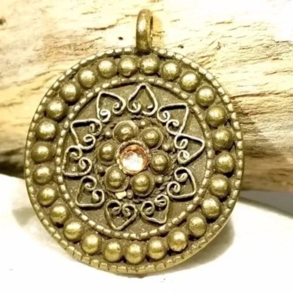 Byzantine Mystical Antique Look Gold Tone Necklace